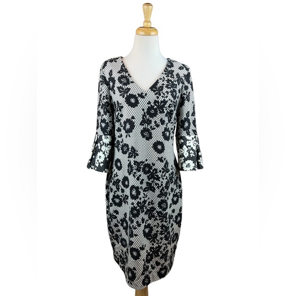 Dkny Dresses & Skirts - DKNY Women's Floral Bell Sleeve Sheath Dress Size 12